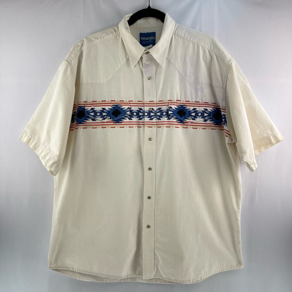 Vintage Wrangler Pearl Snap Western Shirt Size XL